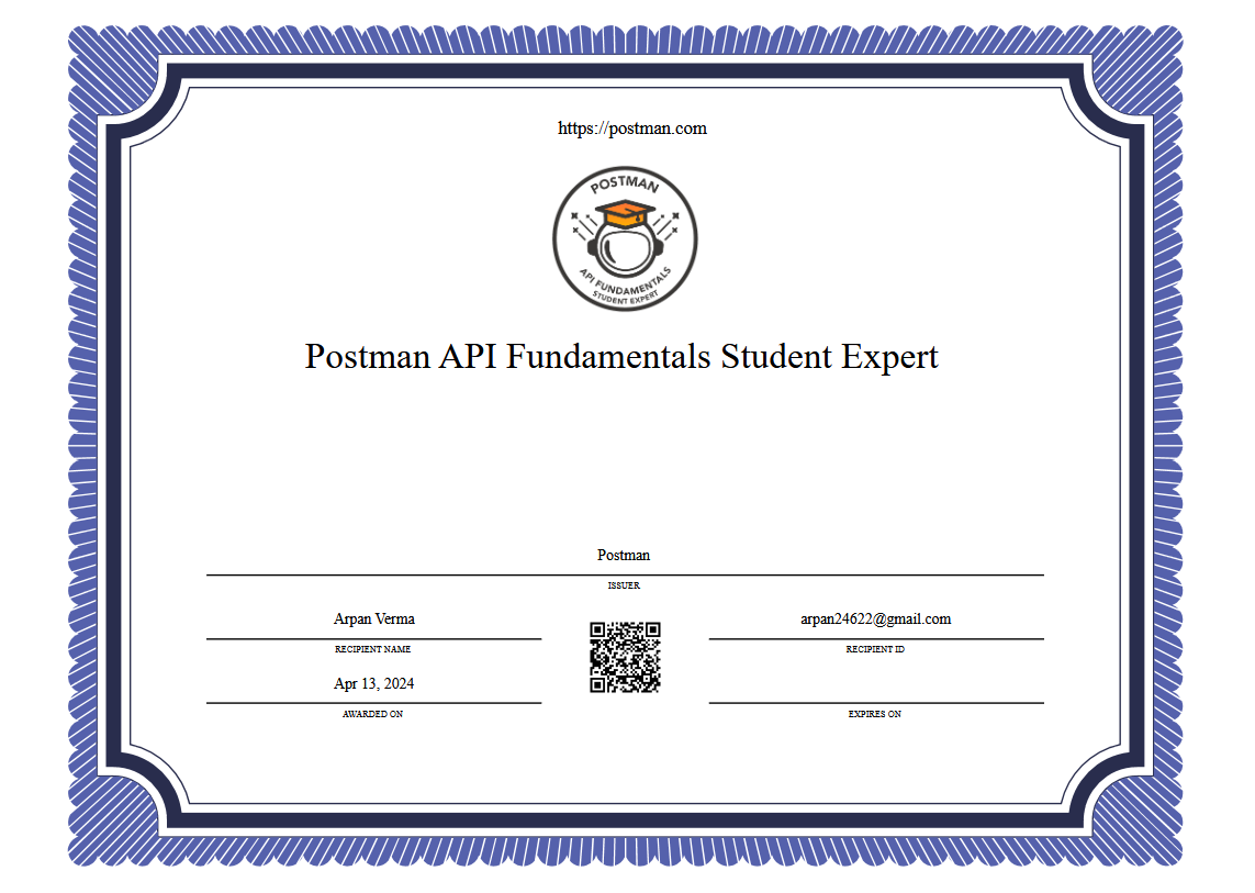 Postman API Fundamentals Expert